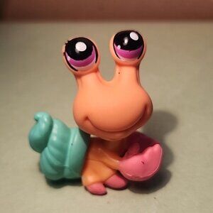 LPS Littlest Pet Shop Hermit Crab # 1109 Teal Blue Shell Bobbin Head 2007 Hasbro